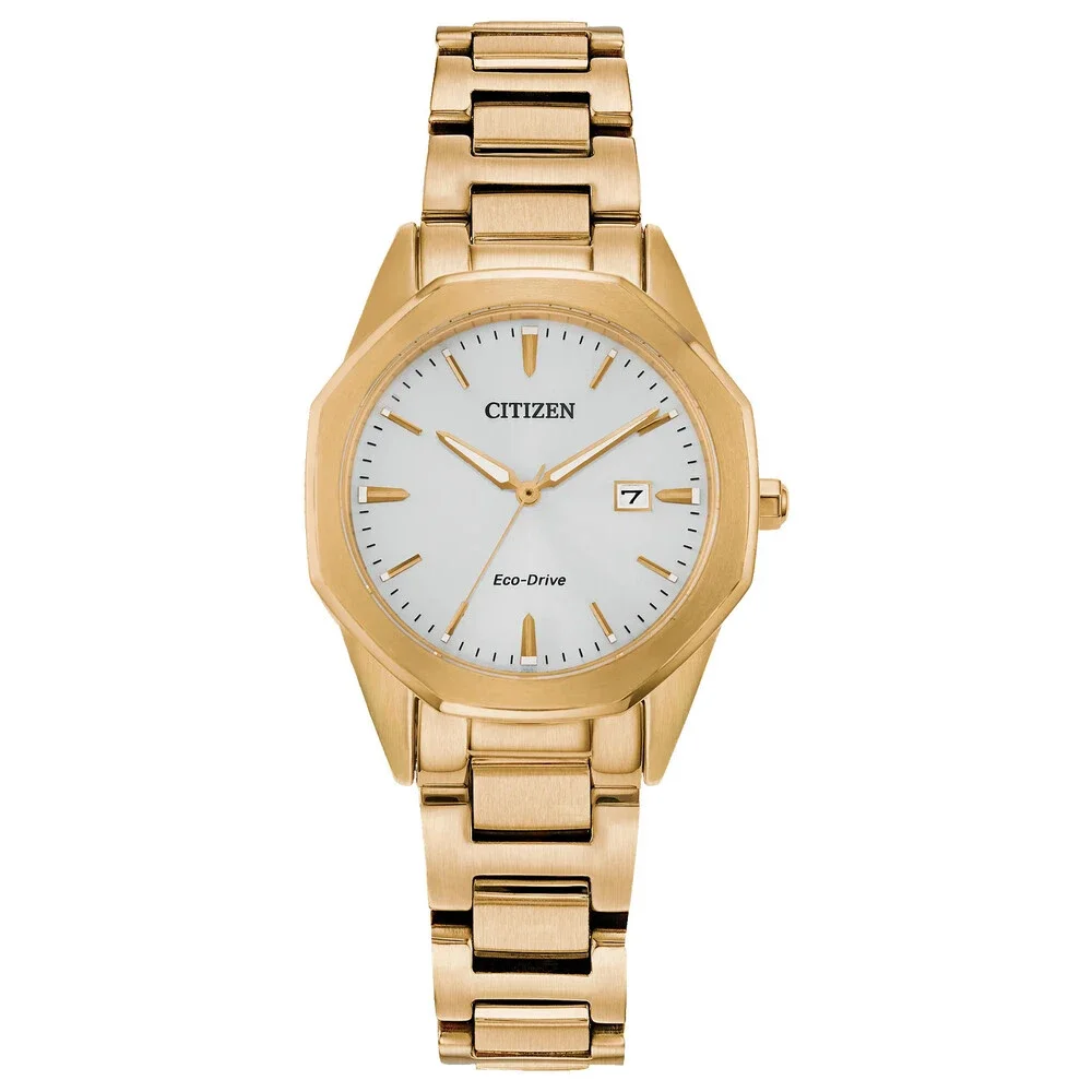 CITIZEN CORSO EW2582-59A SILVER DIAL GOLD BRACELET QUARTZ 28MM WOMENS WATCH